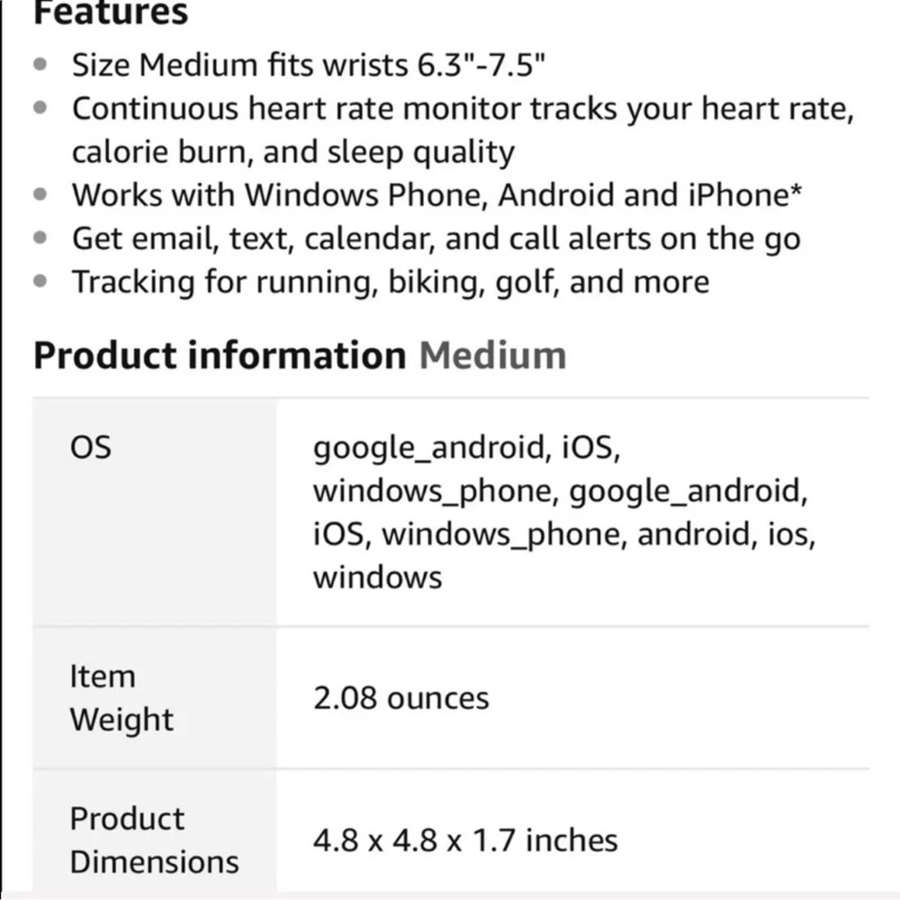 Microsoft Band 2 (Female - S)